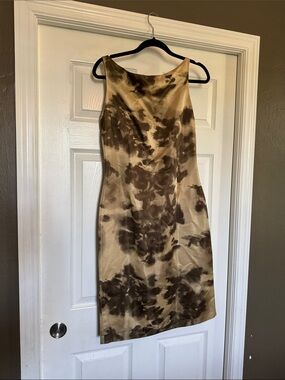Zara Brown and Cream Tie-Dye Sheath Dress